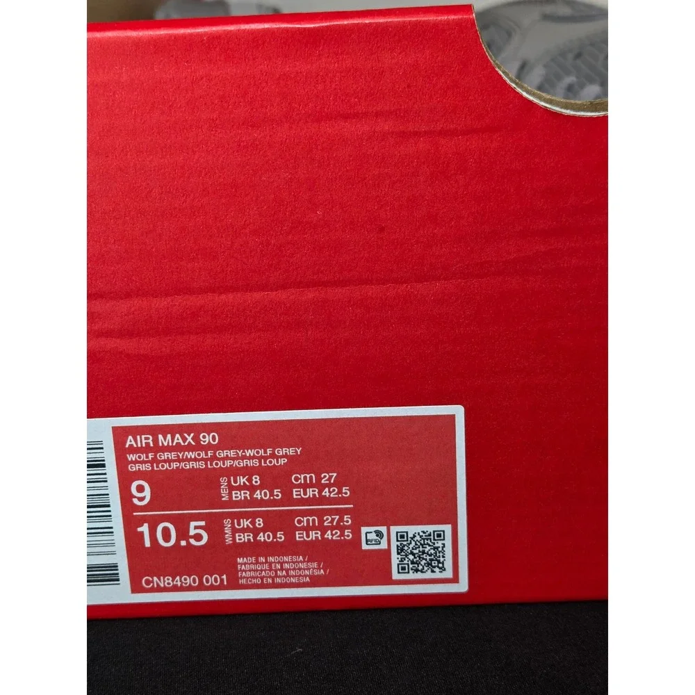 Nike Air Max 90 Wolf Grey Mens Running‎ Shoes CN8490-001 Size 9 Brand New
